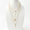 Cadena de Perlas Oceánicas de Venta Caliente Transfronteriza Europea y Americana Cadena para Clavícula de Mujer Colgante de Estrella de Mar y Concha Collar Multicapa Apilable Venta al por Mayor