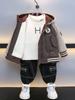 Chaqueta de Forro Polar para Niños 1023 Nuevo Estilo Otoño e Invierno 2026 Sudadera con Capucha de Piel Patchwork para Niños Ropa de Moda