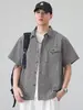 Ropa para Hombre Fengshe / Nuevo Camisa a Cuadros para Hombre Verano 2026, Estilo Retro Japonés, Chaqueta Camisa Casual con Cuello Campana para Hombres Jóvenes