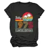 Camiseta de manga corta con cuello redondo, temperamento de moda para mujer, edición limitada de 1975, estación independiente de deseos de Amazon