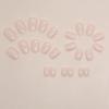 Uñas postizas blancas color nude claro de deseo suave y puro, uñas postizas cuadradas de longitud media europeas y americanas, producto terminado para usar en las uñas, 24 piezas