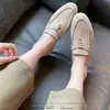 Versión de Piel de Oveja con Aumento Oculto de Altura, Hebilla de Borla Lp, Mocasines Estilo Old Money para Mujer, Mocasines de Piel Genuina Suave, sin Cordones
