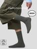 35063 Calcetines para Hombre Zhuji Otoño e Invierno Color Sólido Canalé Grueso Anti-Olor Antibacterianos Absorbentes de Sudor Calcetines de Algodón de Caña Media