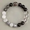 Pulseira Qianjingxi para Homens e Mulheres, Pulseira de Pedras Naturais Múltiplas, Pulseira de Equilíbrio da Tigela da Fortuna, Cristal