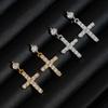 Joyería de Diamantes, Pendientes de Plata S925 con Moissanita Más Vendidos en Europa y América, Pendientes de Cruz, Pendientes de Personalidad Estilo Hip-Hop Europeo y Americano