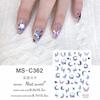 MEETSWEET Flor de luna nueva negro y blanco oro y plata estrella Luna adhesivo impermeable pegatinas para uñas pegatinas de uñas sueño