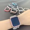 Para Apple caja de taladro de doble fila apple watch generación 1-10 PC anticaída diamante s10 funda protectora