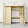 Cama de Apartamento con Litera Individual Superior y Armario Inferior, Combinación Integrada de Arte en Hierro Cama de Dormitorio, Cama para Personal, Cama Escolar para Estudiantes Universitarios con Litera Superior y Escritorio Inferior