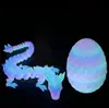 Popular Transfronteiriço Ovo de Dragão Impresso em 3D Tecnologia Negra Ornamentos Feitos à Mão Dragão Luminoso Articulações Móveis Brinquedos Impressos em 3D