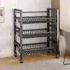 Estante de almacenamiento de canastas de verduras de pie, almacenamiento móvil para canastas de verduras, horno de microondas, verduras, estante multiusos para el hogar, estante de almacenamiento