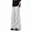 Pantalones de Paracaidista de Secado Rápido Estilo Americano para Hombre, Pantalones Cargo Amplios de Verano, Fluidos, Modernos, de Calle, Pantalones Deportivos Casuales de Pierna Recta