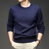 Suéter jacquard de cuello redondo transfronterizo para hombre, nuevo modelo de otoño 2026, color liso, capa interior casual simple, suéter de punto para hombre