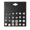 Ej184521 Moda Coreana Conjunto de Brincos Transfronteiriços Combinação 12 Pares de Brincos Zircônia Coração de Pêssego Triângulo Ponto Diamante