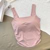 Camisola Nueva de Seda Helada Estilo Coreano 2024 para Mujer, Copa Única Irregular, Corte Ajustado, Top de Ropa Exterior de Moda