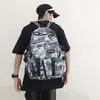 Mochila Distintiva de Graffiti para Hombre Estilo Coreano Ins Mochila de Moda para Mujer Gran Capacidad Estudiantes Universitarios Escuela Secundaria Preparatoria Mochila Escolar