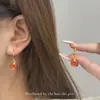 Las Granadas Son Rojas. Pendientes Retro Ancora de Granada Roja, Estilo Nicho Otoño e Invierno, Lujo Ligero, Versátiles y Realzan el Cutis para Mujer