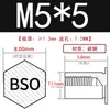 Tuerca remachable galvanizada Espárrago Agujero ciego Espárrago Rosca interna Inserto roscado Acero al carbono Parte remachable BSO-M5*5-M5*40