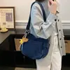 Bolso Tote de Mezclilla Casual de Moda para Mujer Bolso de Gran Capacidad Versátil Bolso de Hombro Cruzado Bolso Diario para Estudiante Universitario