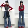 Pantalones acampanados para niña, nueva colección primavera/otoño 2026, pantalones vaqueros elásticos de corte ajustado para niñas mayores, pantalones acampanados de otoño con un ligero ensanchamiento