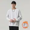 Moletom Masculino Gola Redonda, Estilo Primavera e Outono, Design de Manga Raglan, Solto, Casual, Simples, Versátil, Blusa Pulôver da Moda para Homens