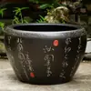 Jarrón de Tanque de Peces Dorados de Cerámica Jingdezhen para Loto Nenúfar Tortuga Koi Caligrafía y Pintura Tanque Tanque de Agua Extra Grande Patio Sala de Estar