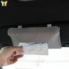 Ins Bolsa de Tejido de Cuero Simple para Coche Caja de Tejido Removible Portátil para Colgar en el Coche Estuche para Tejidos