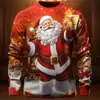 Nova jaqueta casual de moda com estampa de Natal, blusa masculina de Natal com estampa digital transfronteiriça