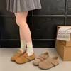 Mules Retro Estilo Francês com Solado Grosso e Bico Fechado para Mulheres, Novidade Primavera e Outono 2026 Couro Genuíno Slip-On Casuais Sapatos Birkenstock