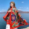 Xale lenço estilo étnico uso duplo proteção solar marítima lenço de praia Lenço grande vermelho feminino viagem ao deserto fotografia verão