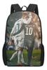 Mochila Messi Mundial de Fútbol Alrededores Mochila Escolar para Estudiantes Gran Capacidad Poliéster Mochila Reductora de Carga Bolsa para Computadora Dibujos Animados