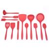 Venta al por mayor de fábrica utensilios de cocina de silicona de 12 piezas sartén antiadherente pala especial para cocinar resistente a altas temperaturas grado alimenticio cuchara herramienta
