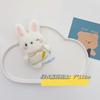 Broche de Muñeca Conejo Blanco de Peluche de Dibujos Animados Lindo Conejito Guiñando Niña Decorativo para Mochila Ropa Bufanda Accesorios