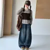 Conjunto de Otoño para Niñas Medianas y Grandes Ropa Nueva para Niños Conjunto de Dos Piezas Camiseta Top y Jeans para Niñas