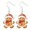 Brincos de Natal planos de acrílico novos transfronteiriços com estampa de animal fofo são muito adequados para brincos de festa
