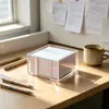 Suporte de Notas Acrílico Amazon Suporte para Notas Adesivas Suporte Transparente para Bloco de Notas Caixa de Armazenamento de Notas para Mesa Personalizado