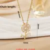 Collar colgante con diseño de flor de circón microincrustado de comercio exterior transfronterizo para mujer, chapado en cobre, oro real de 18 quilates, moda, Joker, sentido de alta gama