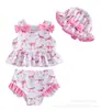 Novo Roupa de Banho Infantil Transfronteiriça para Meninas, Bebês, Custo-Benefício Conjunto de Duas Peças Laço Fofo Roupa de Banho para Fonte Termal