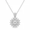 Pendientes y collar de flor de girasol de moissanita de lujo ligero coreano para mujer, juego de joyería transfronteriza nuevo y elegante de alta calidad