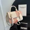 Bolsas Pequenas Color-Blocking Tendência Deste Ano para Mulheres 2025 Nova Moda Primavera e Verão Bolsas Transversais Texturizadas Bolsas de Mão Quadradas Pequenas Femininas
