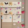 Cortina de puerta con forma de corazón para niña, cortina de puerta Kulomi con lazo, cortina divisoria para dormitorio, cortina de puerta sin perforaciones, cortina para puerta de habitación infantil