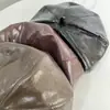 Boina de Couro PU Brilhante de Luxo Leve para Outono e Inverno para Mulheres, Chapéu de Abóbora Artístico, Chapéu de Pintor Simples Britânico Retrô