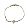 Pulseira de zircônia com fivela de estrela, nicho, requintada, moderna e versátil para mulheres, com um design de luxo leve e minimalista, e um brilho deslumbrante