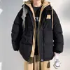 Jaqueta de Veludo Masculina Quente de Inverno de Algodão Tendência Workwear Esportiva Engrossada Casaco Falso de Duas Peças Roupas Masculinas de Algodão