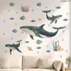 M20590 Pegatinas de Pared Creativas de Vida Marina Ballena Algas Caracola para Dormitorio Sala de Estar Decoración de Embellecimiento Pegatinas de Pared Autoadhesivas