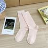 Meias de Seda de Amora para Mulheres, Meias Felpudas Respiráveis com Padrão Vertical, Meias Finas de Verão Brancas Sem Costura Estilo Ballet Meia-Calça