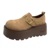 Sapatos Birkenstock de Solado Grosso Aumentadores de Altura Totalmente Cobertos para Mulheres 2026 Outono Nova Chegada Slip-on Preguiçosos Mocassins Casuais Birkenstock Sapatos Individuais