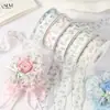 Cinta de encaje floral de malla pequeña flores frescas envoltorio de regalo cinta de satén pastel cinta colorida accesorios para el cabello DIY accesorios de nudo de lazo