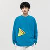 Sul verão roupas 2024 primavera novo triângulo cor combinando tridimensional camisola de bolso japonês retro pullover top para homens
