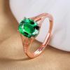 Anillo de esmeralda de imitación de gran venta europeo y americano Anillo abierto ajustable de moda simple para mujer con piedra de color tesoro rojo y azul