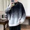 Suministro Directo de Fábrica Ropa de Punto para Hombre 2025 Otoño e Invierno Nuevo Terciopelo de Visón Juvenil Cálido Punto de Color Degradado para Hombre